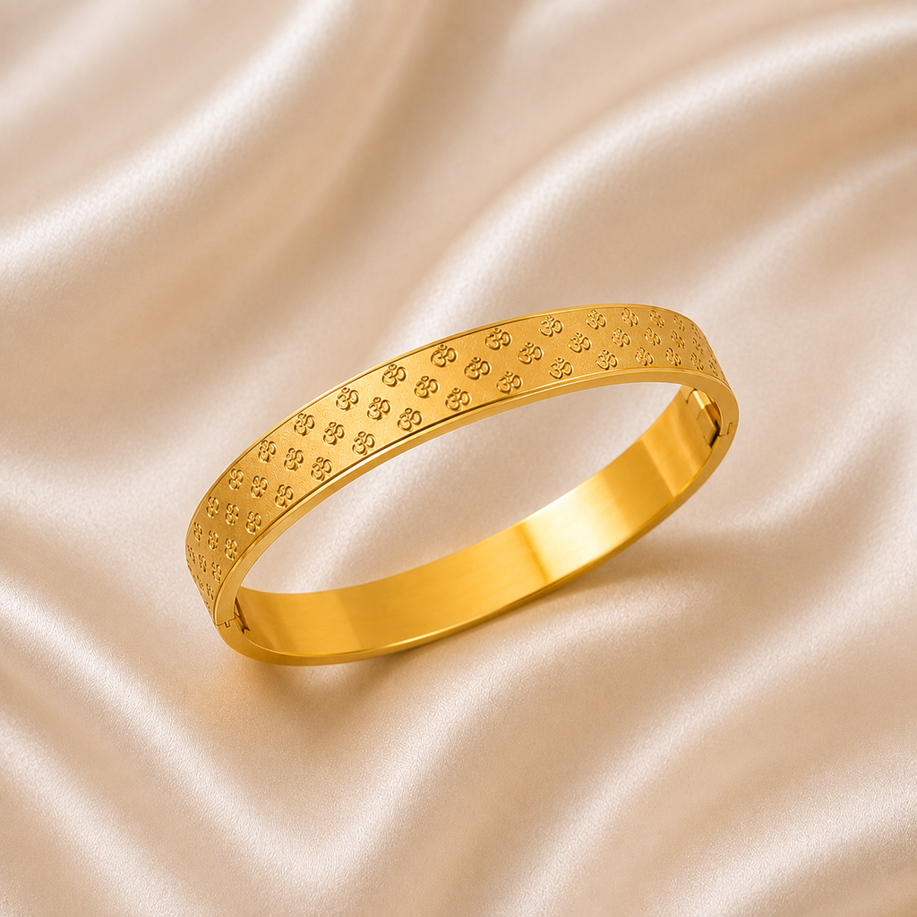 Sacred Om gold-tone Rakhi Kada bracelet for brother
