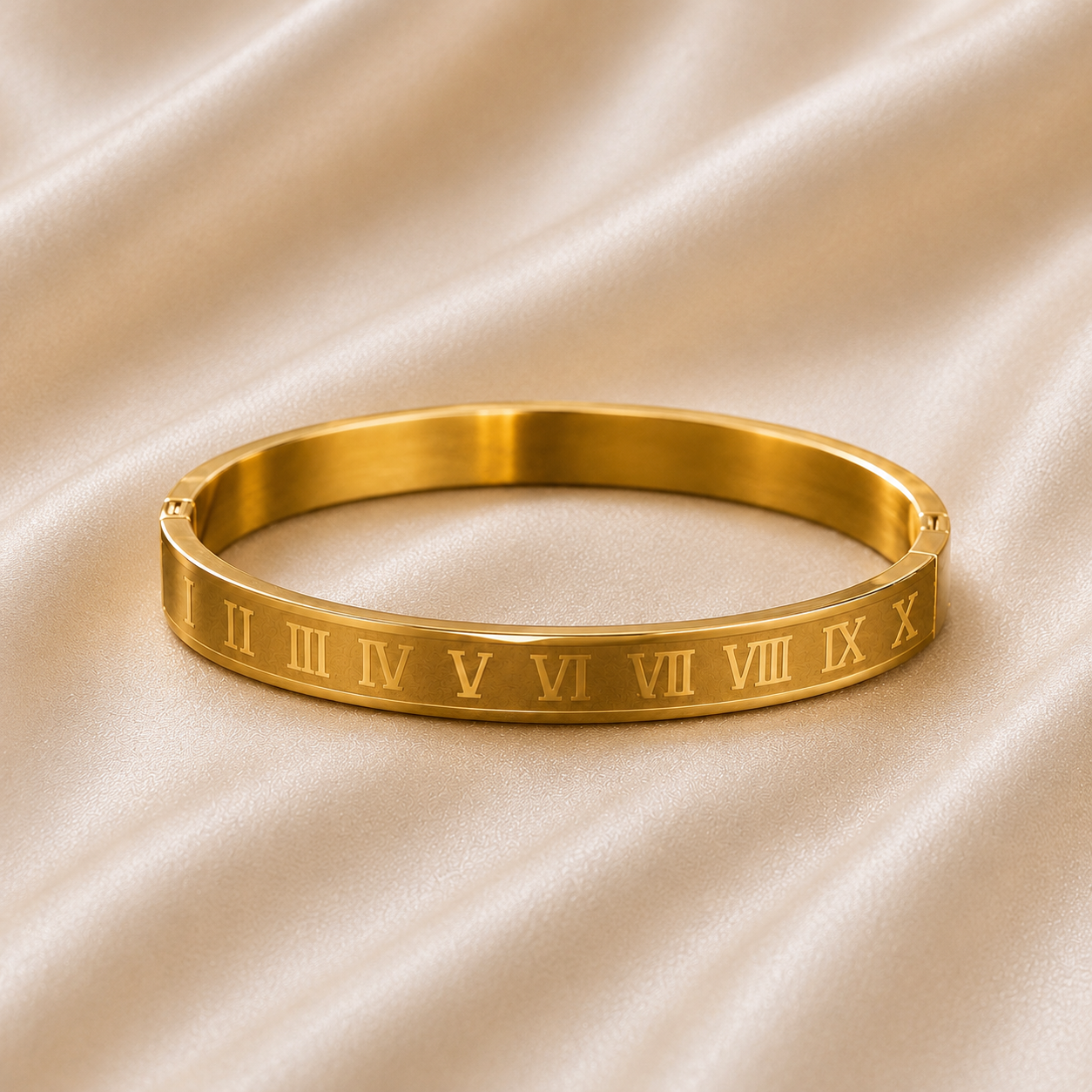 Roman numeral gold-tone Rakhi Kada bracelet for brother