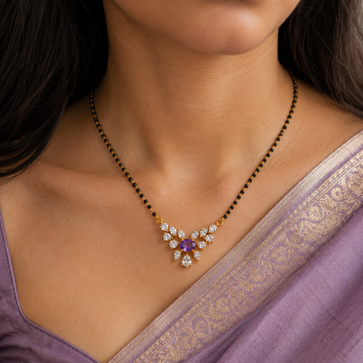 Midnight Violet Black Beads