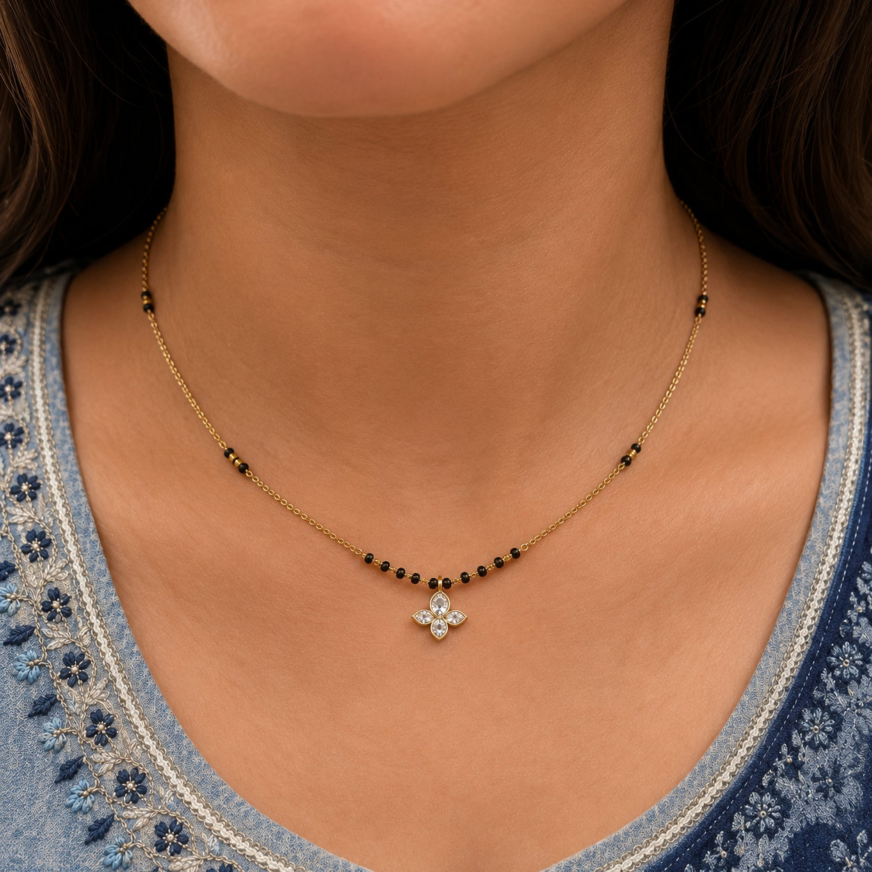 Midnight Blossom Black Beads